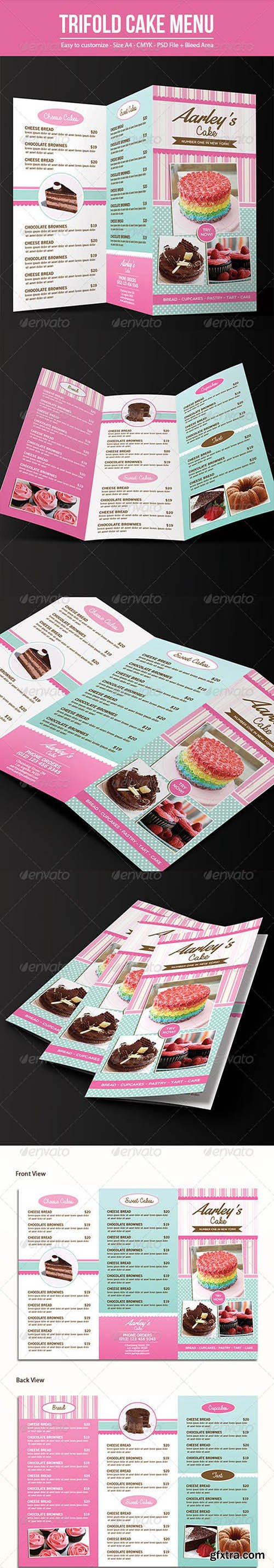 Trifold Cake Menu + Business Card 7642416