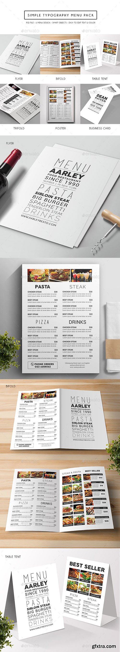 Simple Typography Menu Pack 15103580