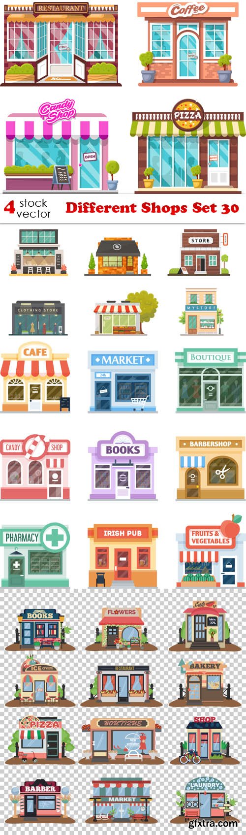 Vectors - Different Shops Set 30