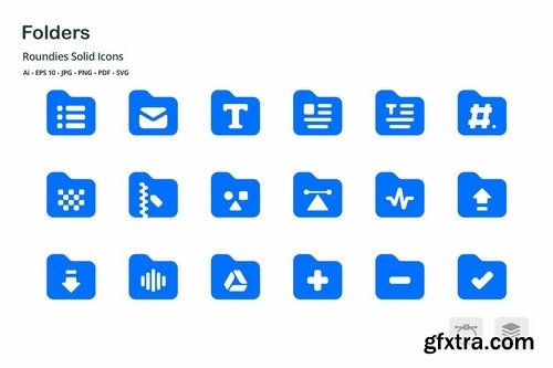 Folders and Files Roundies Solid Glyph Icons