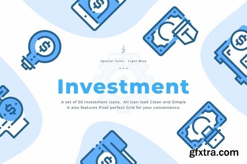 30 Investment Icons - Light Blue