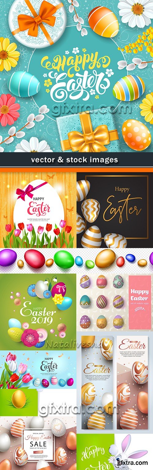 Happy Easter decorative illustration design elements