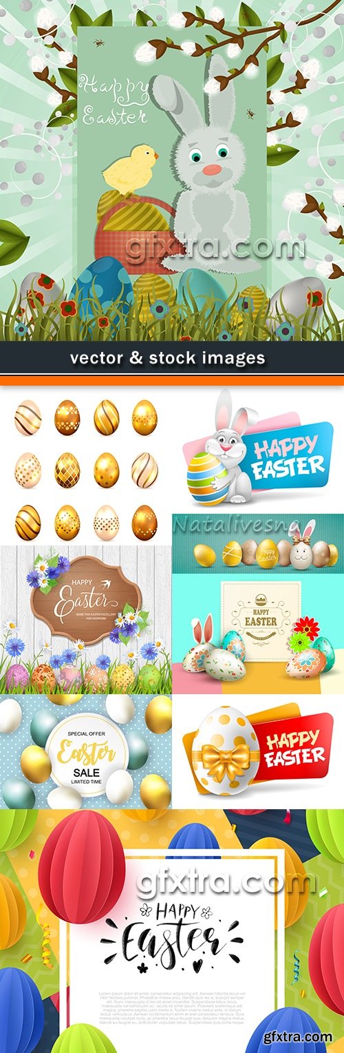 Happy Easter decorative illustration design elements 2