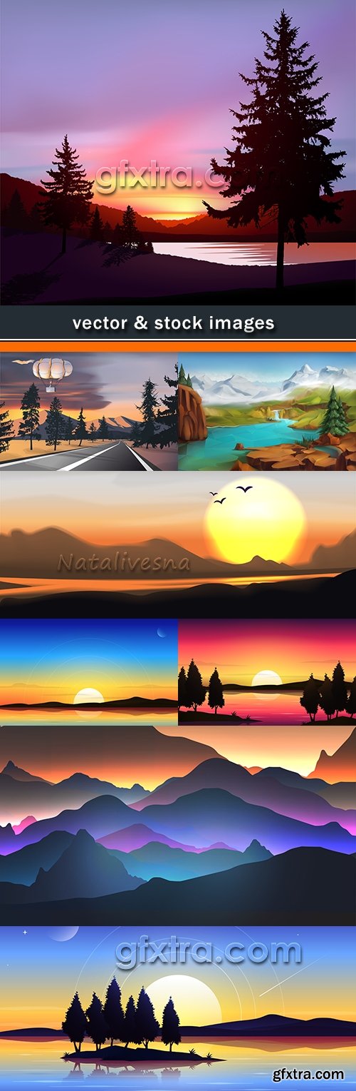 Nature beautiful landscape rising and sunset