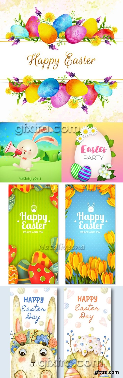 Happy Easter decorative illustration design elements 3