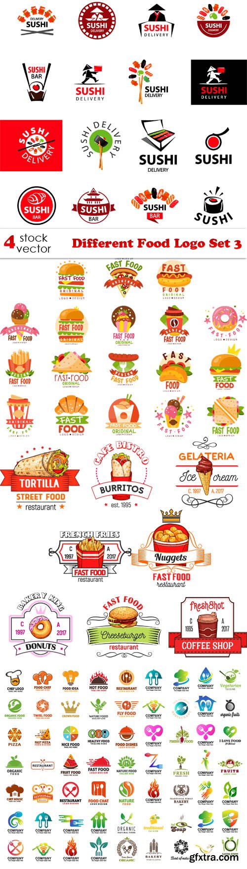 Vectors - Different Food Logo Set 3
