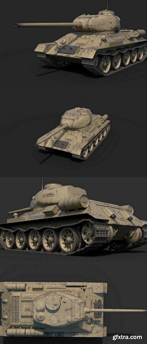 WW2 SOVIET TANK T-34-85 – 3D MODEL