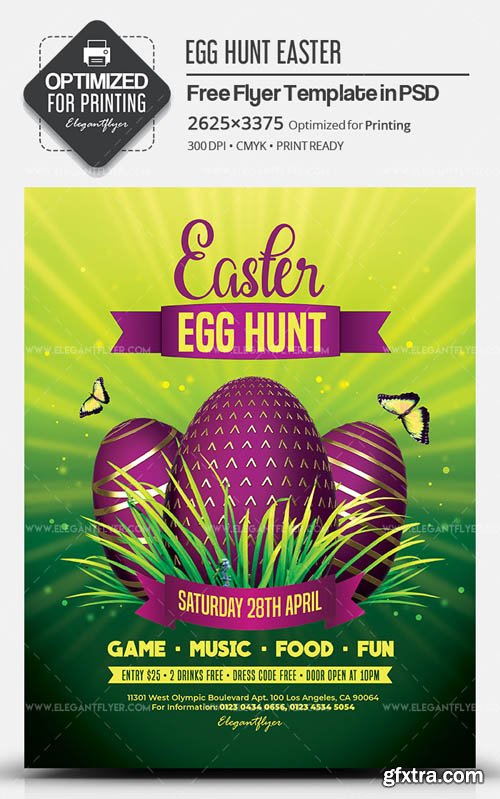 Egg Hunt Easter V6 2019 Flyer PSD Template