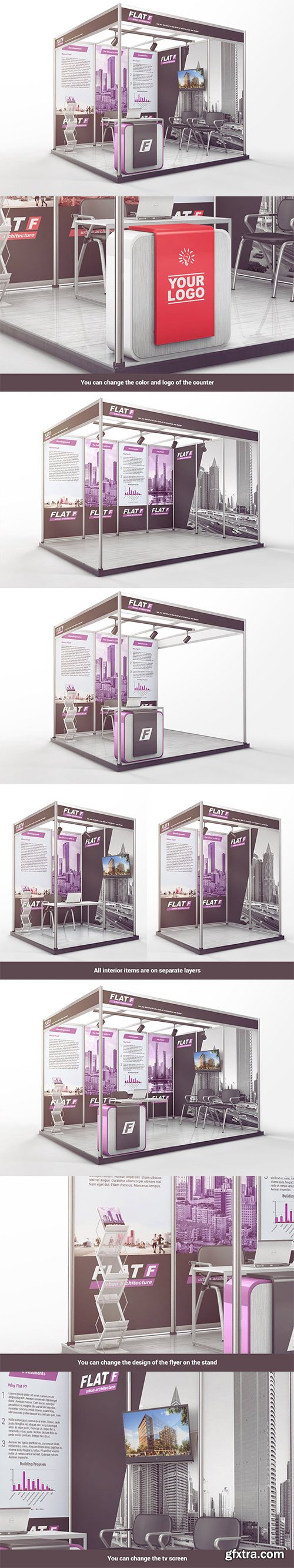 Various Exhibition Trade Show Shell Scheme Mockup