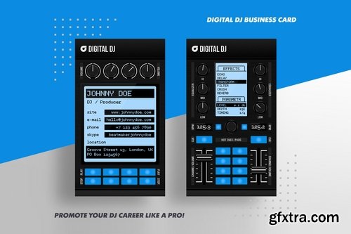 Digital DJ Business Card PSD Template