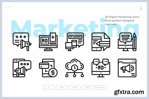 30 Digital Marketing Icons