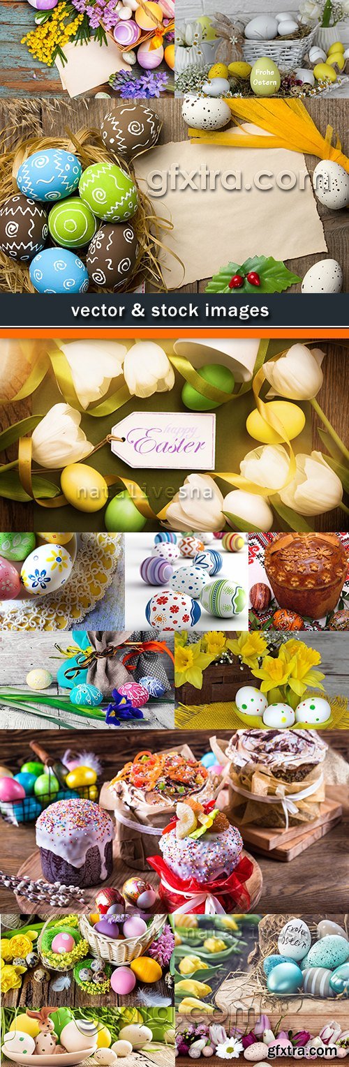 Happy Easter decorative registration flowers and egg