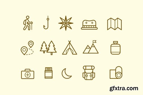 15 Mountain Trek Icons