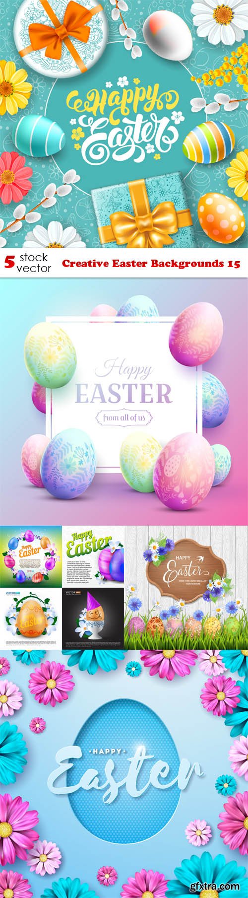 Vectors - Creative Easter Backgrounds 15