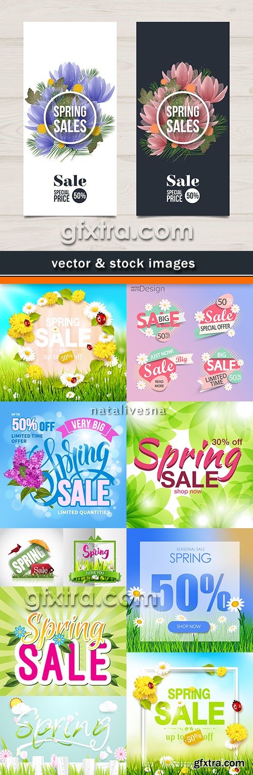 Spring special discounts sale decorative design illustration