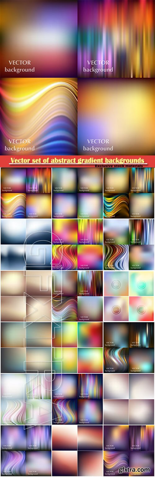 Vector set of abstract gradient backgrounds