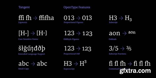 Tangent Font Family - 18 Fonts