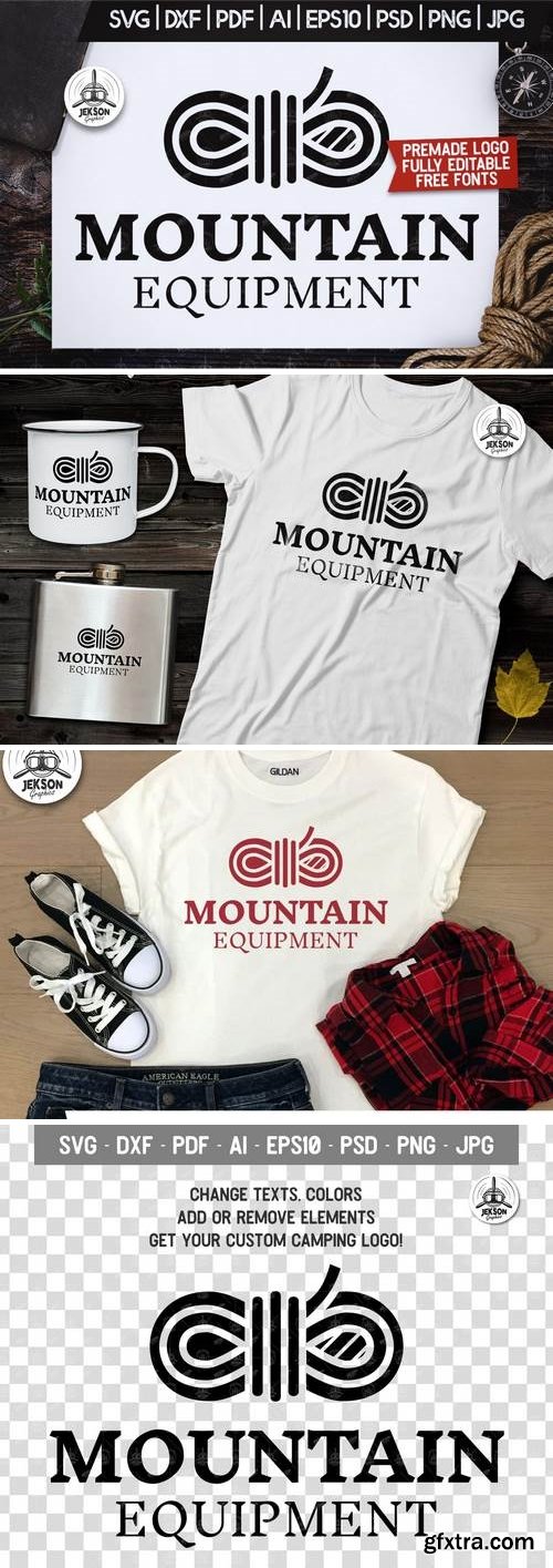 Retro Mountain Logo, Vintage Travel Custom Badge