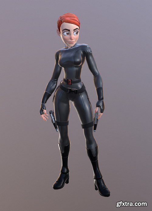 Cartoon Agent Girl 3D Model