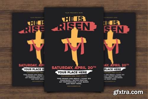 He Is Risen Flyer Template