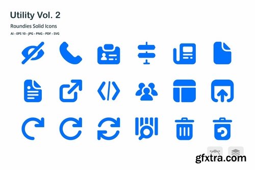 Utility Vol. 2 Roundies Solid Glyph Icons