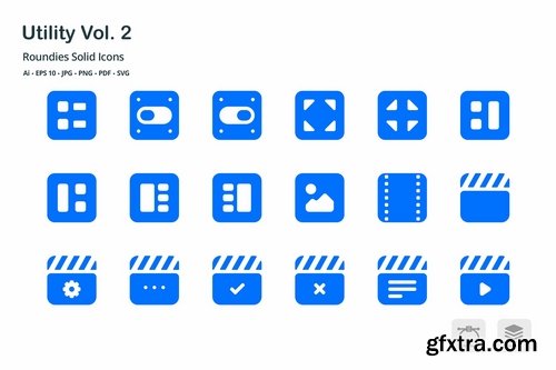 Utility Vol. 2 Roundies Solid Glyph Icons