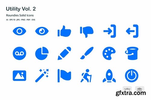 Utility Vol. 2 Roundies Solid Glyph Icons