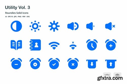 Utility Vol. 3 Roundies Solid Glyph Icons