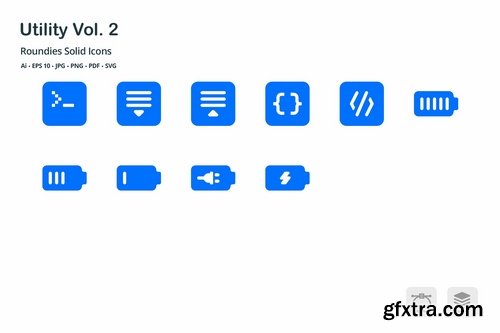 Utility Vol. 2 Roundies Solid Glyph Icons