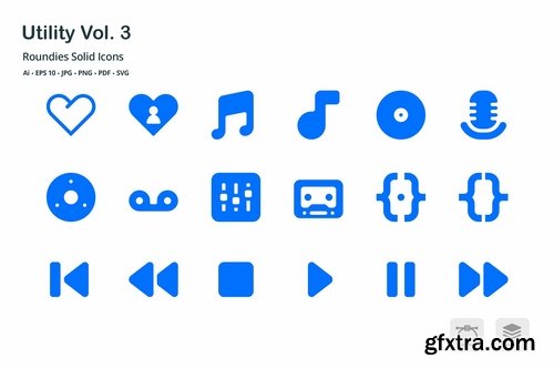 Utility Vol. 3 Roundies Solid Glyph Icons