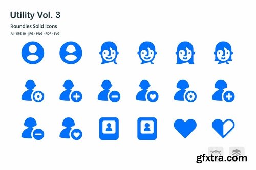 Utility Vol. 3 Roundies Solid Glyph Icons