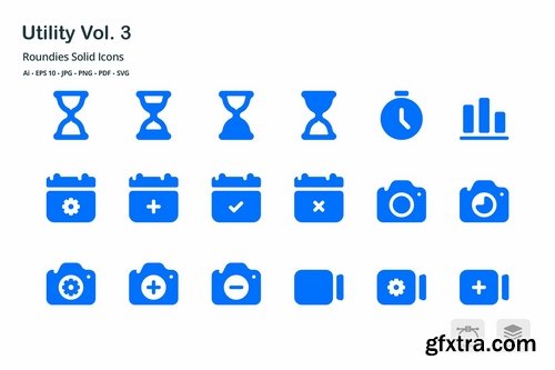 Utility Vol. 3 Roundies Solid Glyph Icons