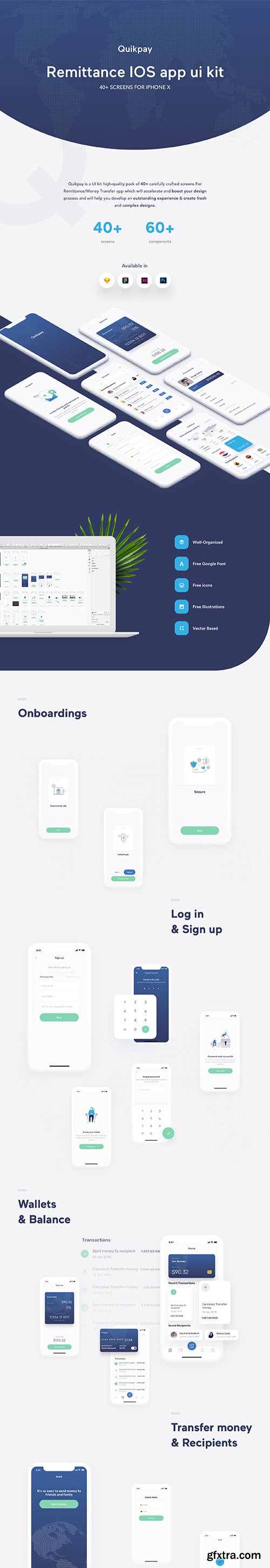 Quikpay Remittance IOS app ui kit