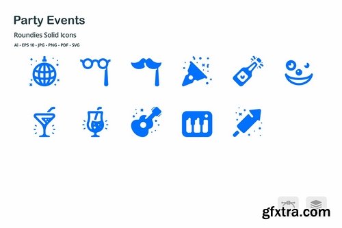 Party Events Roundies Solid Glyph Icons