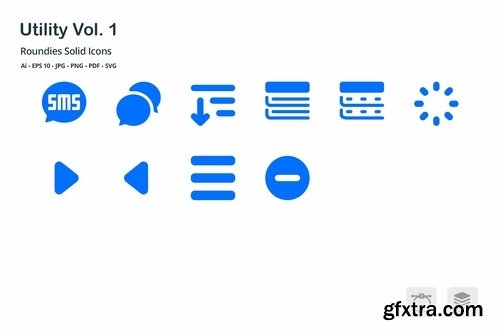 Utility Roundies Solid Glyph Icons