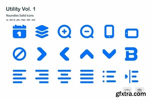 Utility Roundies Solid Glyph Icons