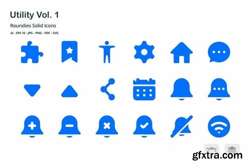 Utility Roundies Solid Glyph Icons