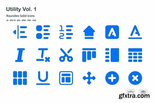 Utility Roundies Solid Glyph Icons