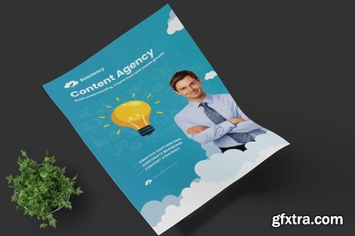 Clean Content Marketing Agency Bifold Brochure