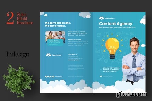 Clean Content Marketing Agency Bifold Brochure