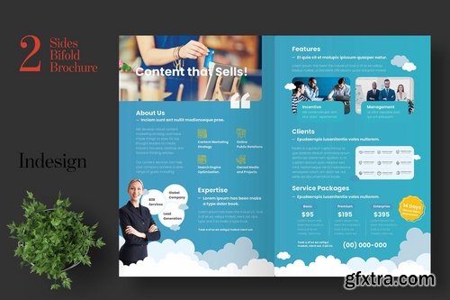 Clean Content Marketing Agency Bifold Brochure