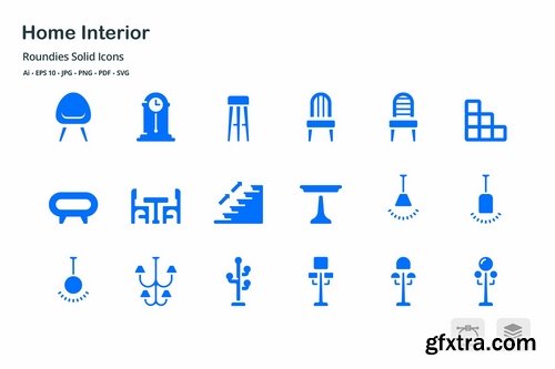 Home Interior Roundies Solid Glyph Icons