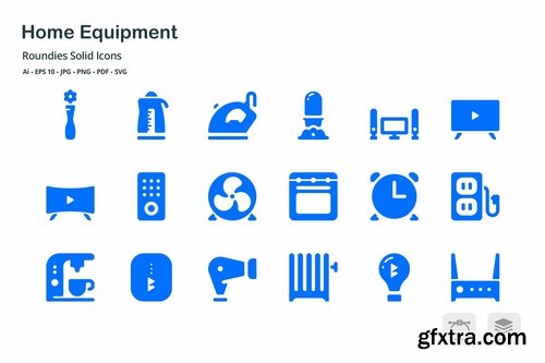 Home Equipment Roundies Solid Glyph Icons