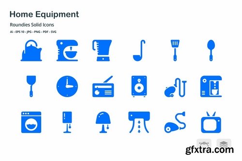 Home Equipment Roundies Solid Glyph Icons