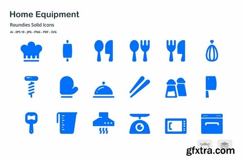 Home Equipment Roundies Solid Glyph Icons