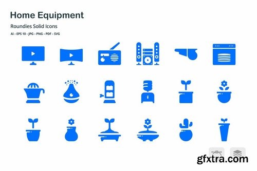 Home Equipment Roundies Solid Glyph Icons