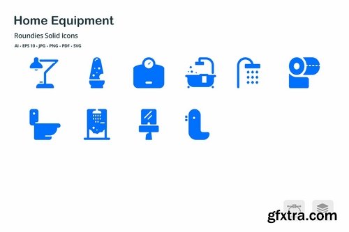 Home Equipment Roundies Solid Glyph Icons