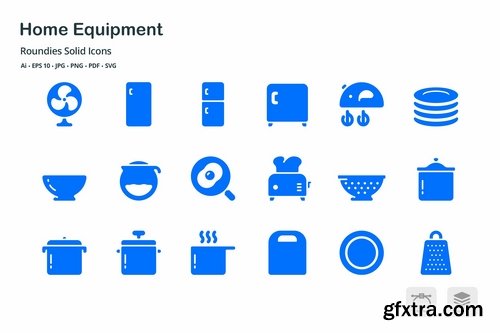 Home Equipment Roundies Solid Glyph Icons