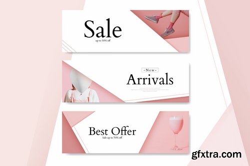 Online shopping banner design vector