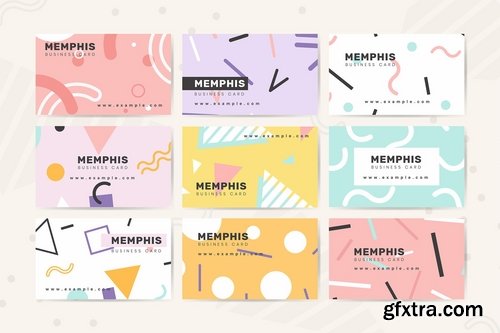 Memphis name card design vector